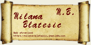 Milana Blatešić vizit kartica